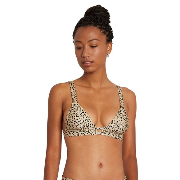 NWT!! Volcom "Ur An Animal" Bathing Suit Bikini Triangle Top Size Large - Picture 1 of 8